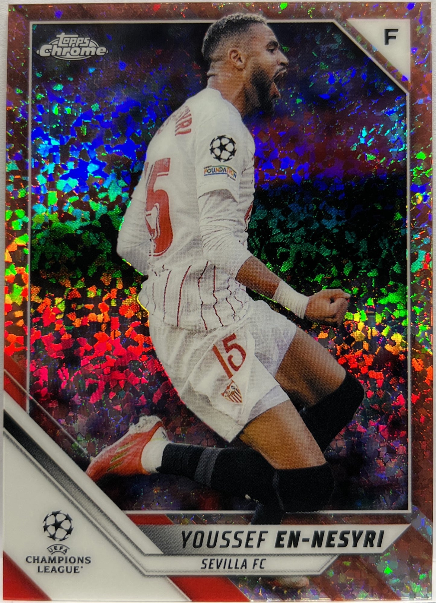Youssef En Nesyri 55/125 Rose Gold Mini Diamond Topps Chrome UCC 2021/22