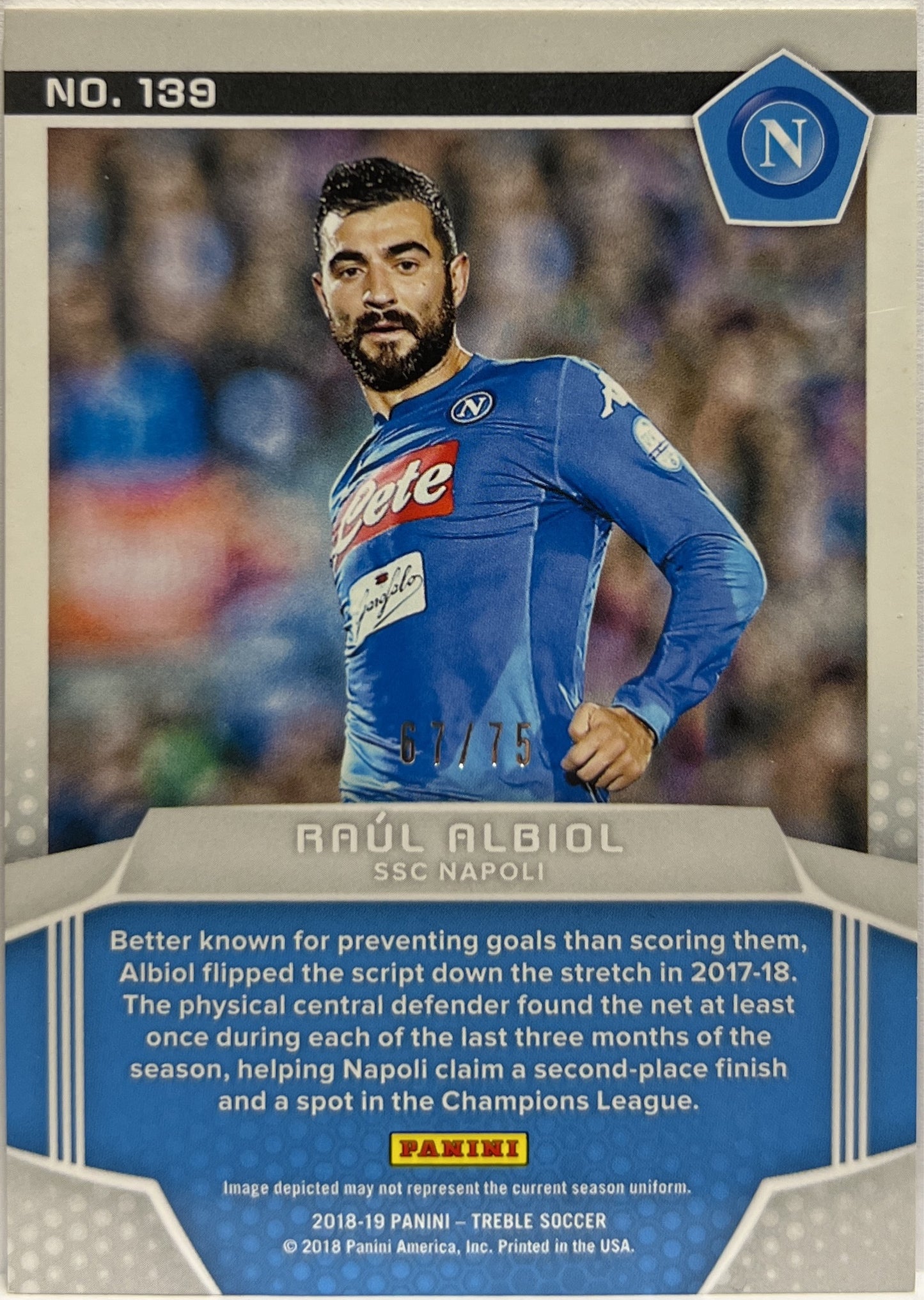 Raul Albiol 67/75 Blue Treble 2018/19
