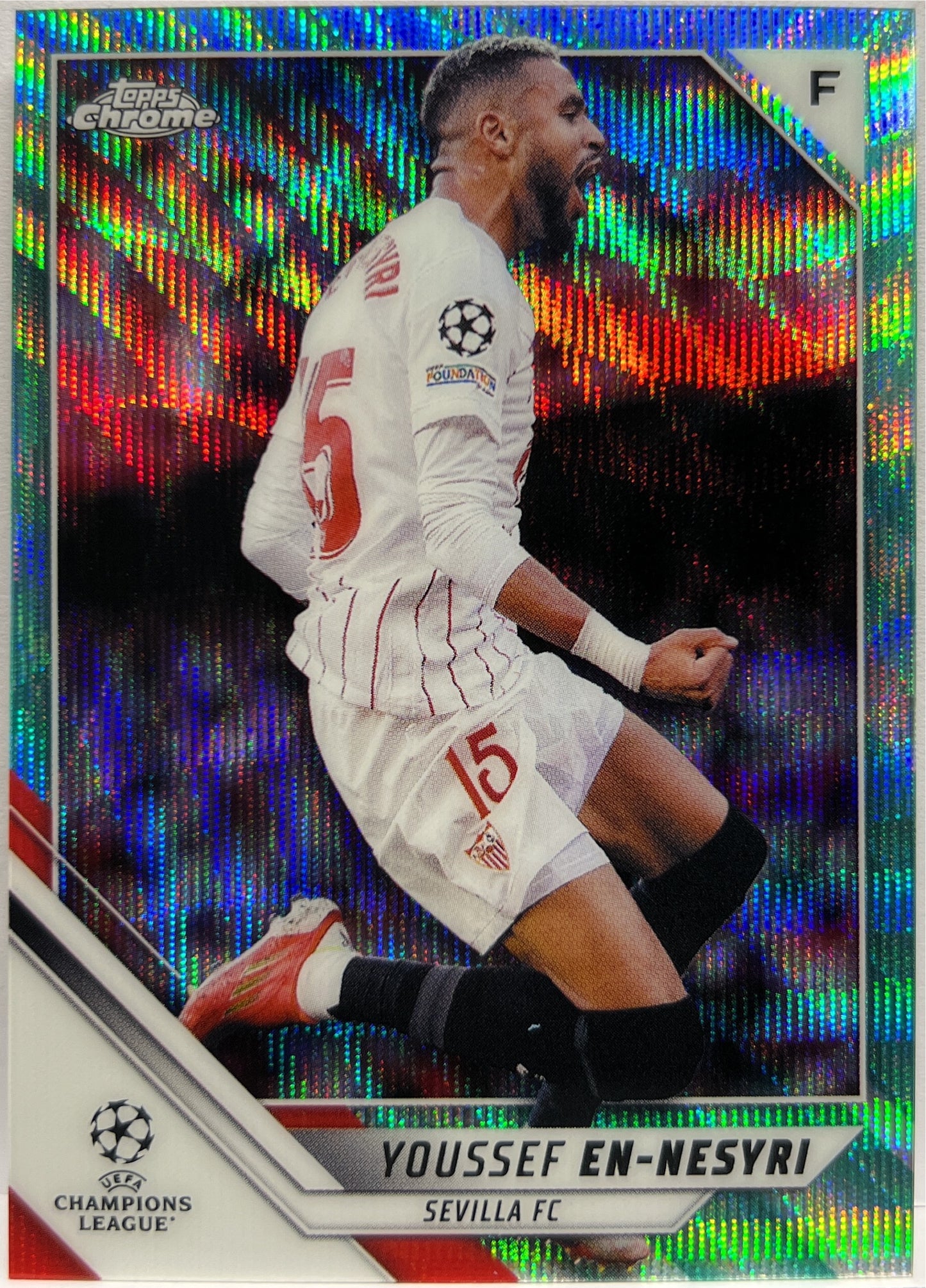 Youssef En Nesyri 25/199 Aqua Wave Topps Chrome UCC 2021/22