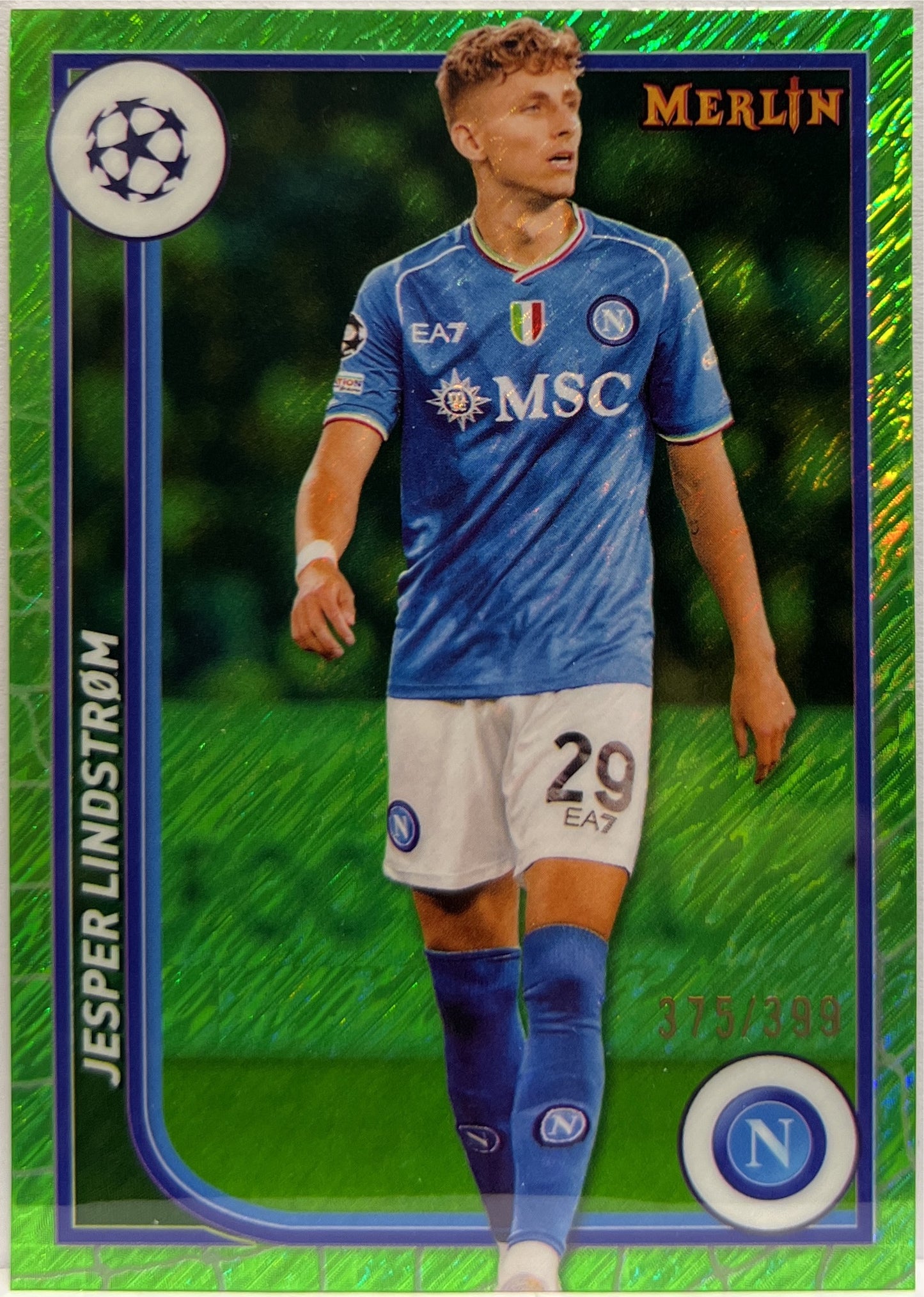 Jesper Lindstrom 375/399 Green Shimmer Topps Chrome Merlin UCC 2023/24