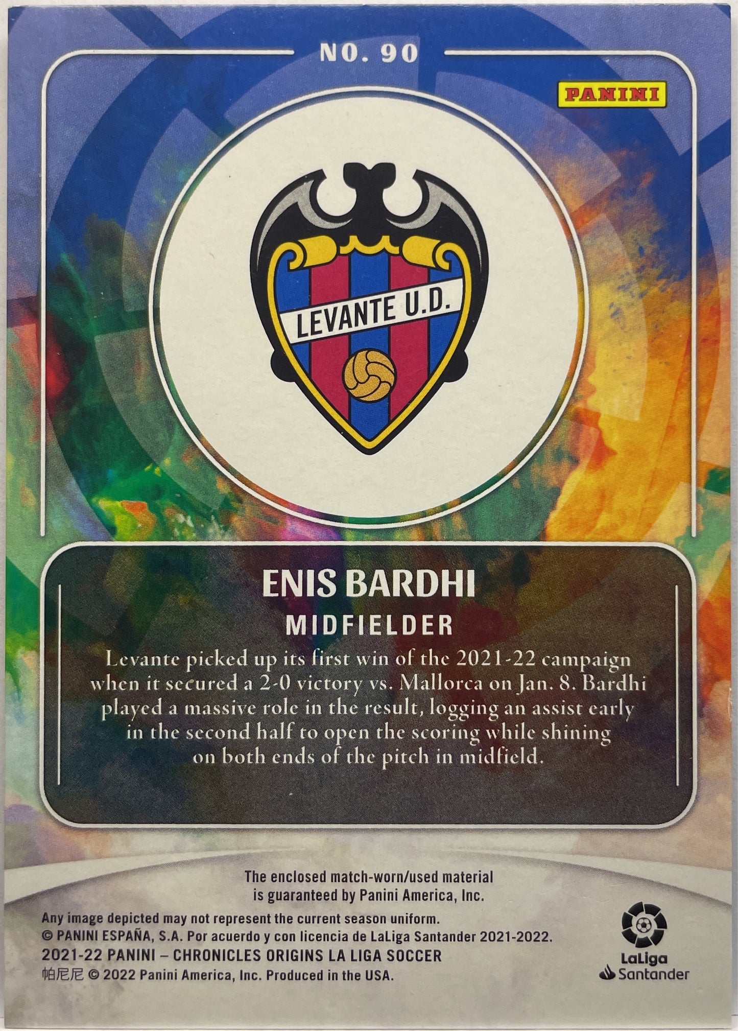 Enis Bardhi 265/500 Patch Origins Chronicles La Liga 2022/23