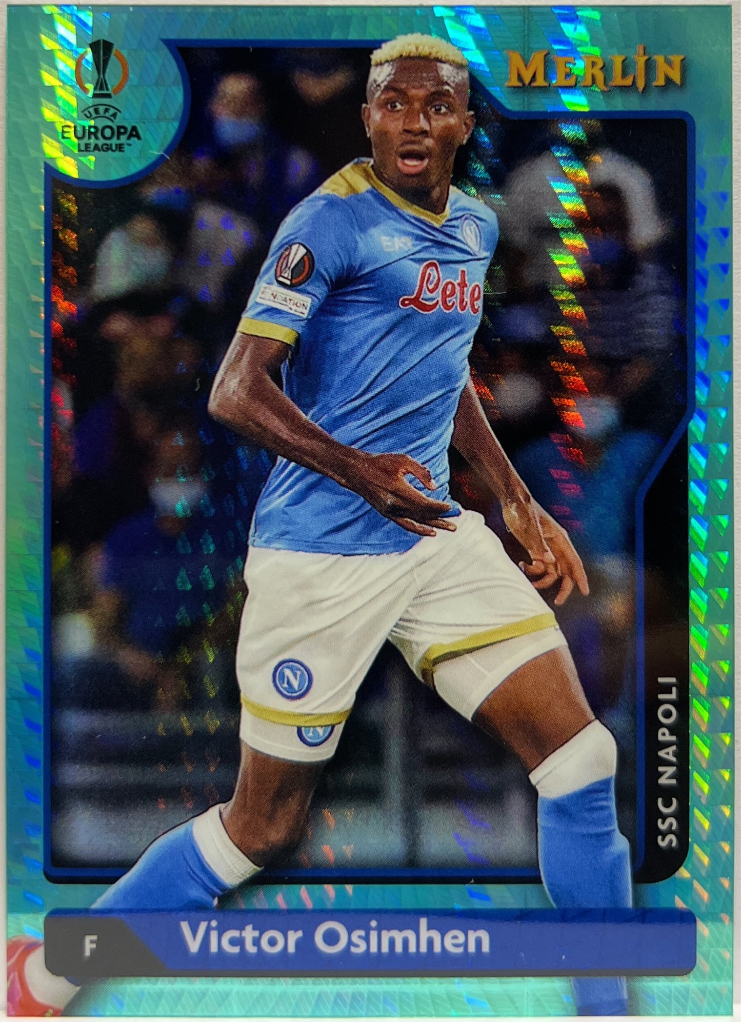 Victor Osimhen Aqua Topps Chrome Merlin 2021/22