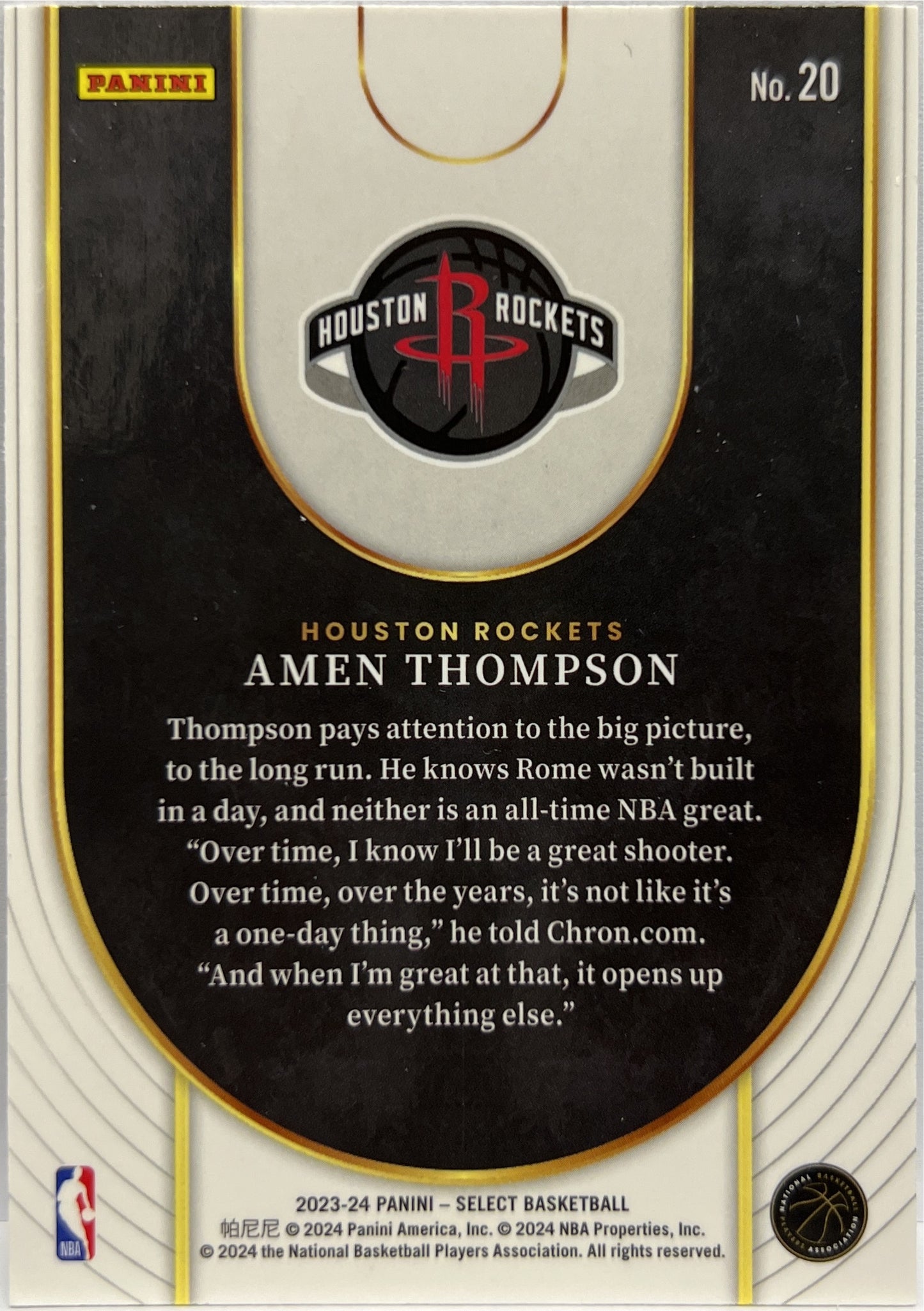 Amen Thompson Rookie Neon Icon Select Basketball NBA 2023/24