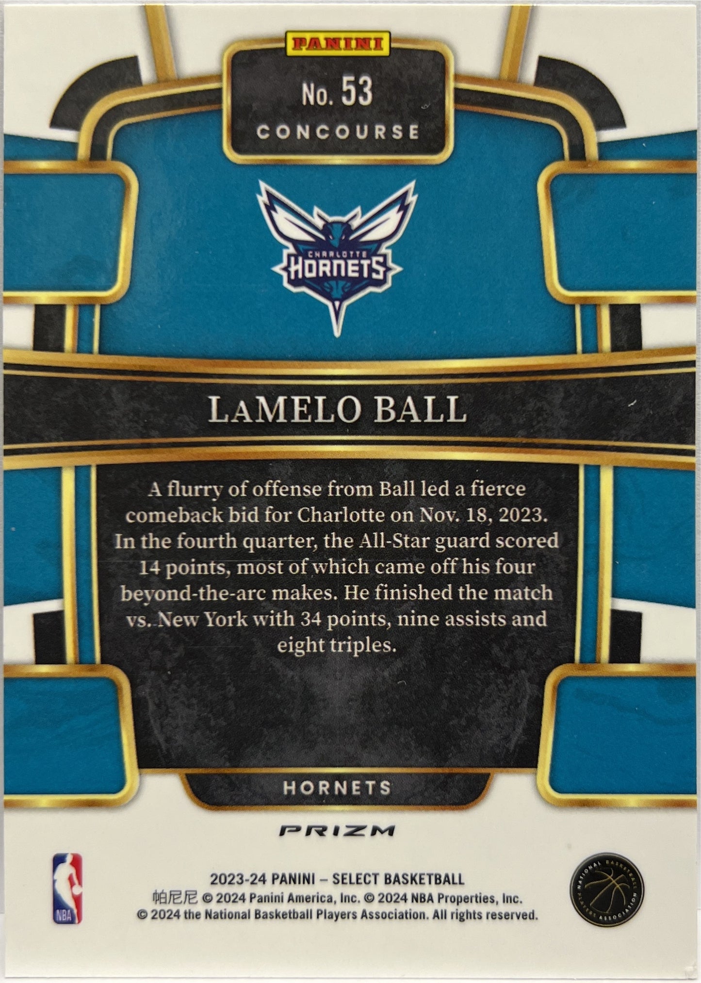 Lamelo Ball Green White Purple Prizm Select Basketball NBA 2023/24