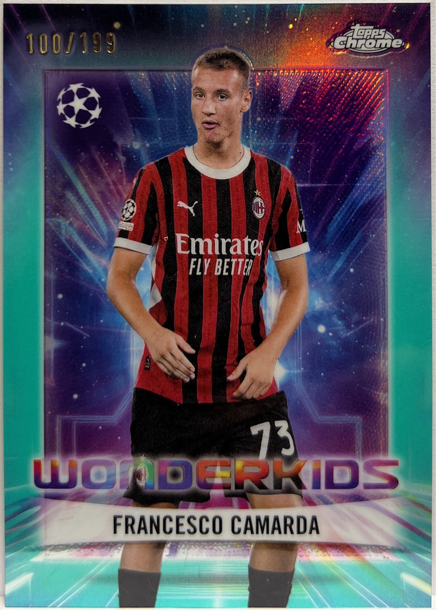 Francesco Camarda 100/199 Wonderkids Aqua Topps Chrome UCC 2024/25