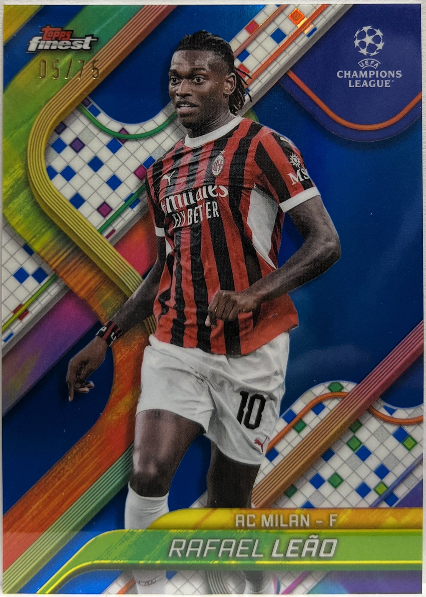 Rafael leao 5/75 Blue Topps Finest UCC 2024/25