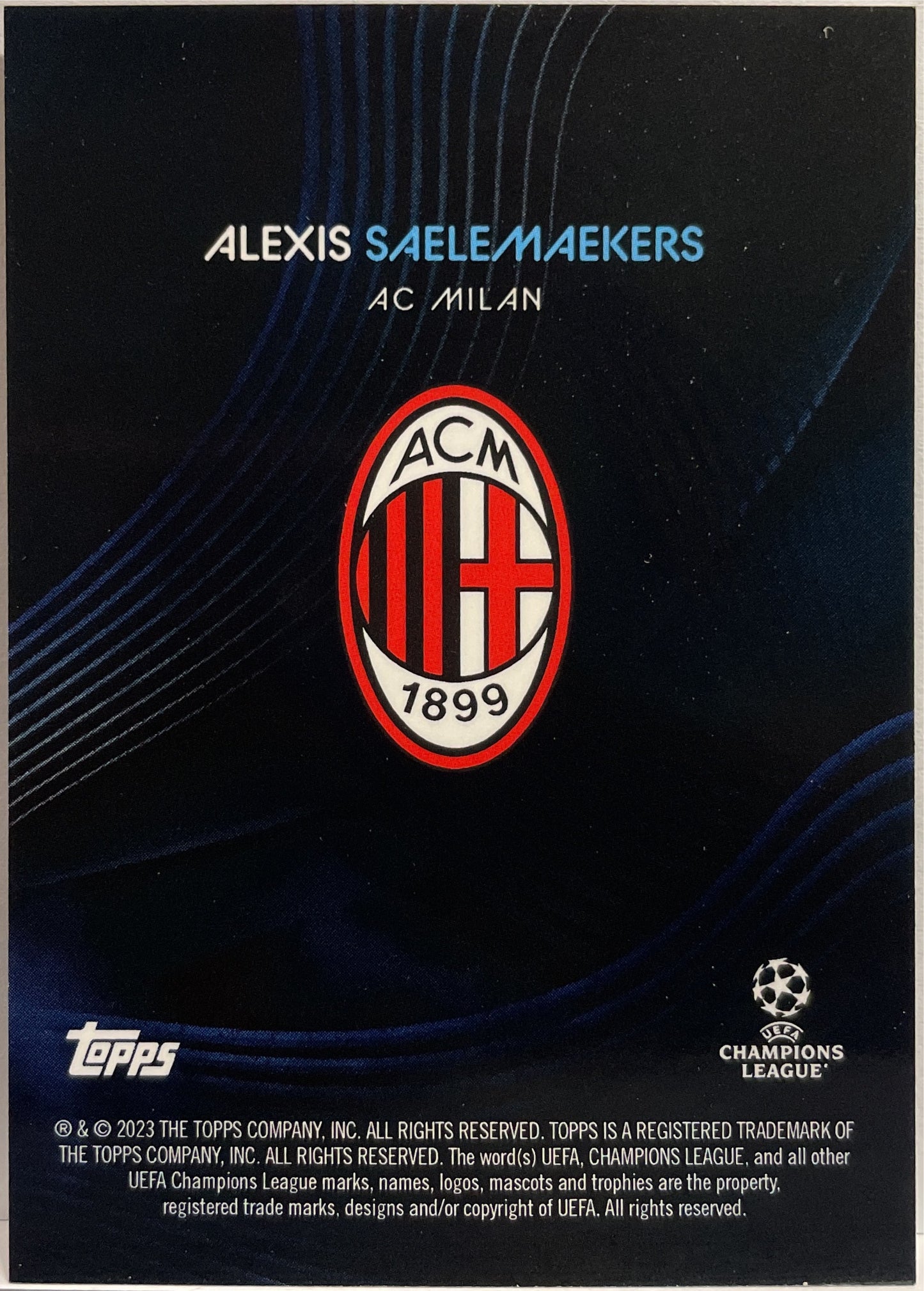 Alexis Saelemaekers 4/49 Topps Showtime 2022/23