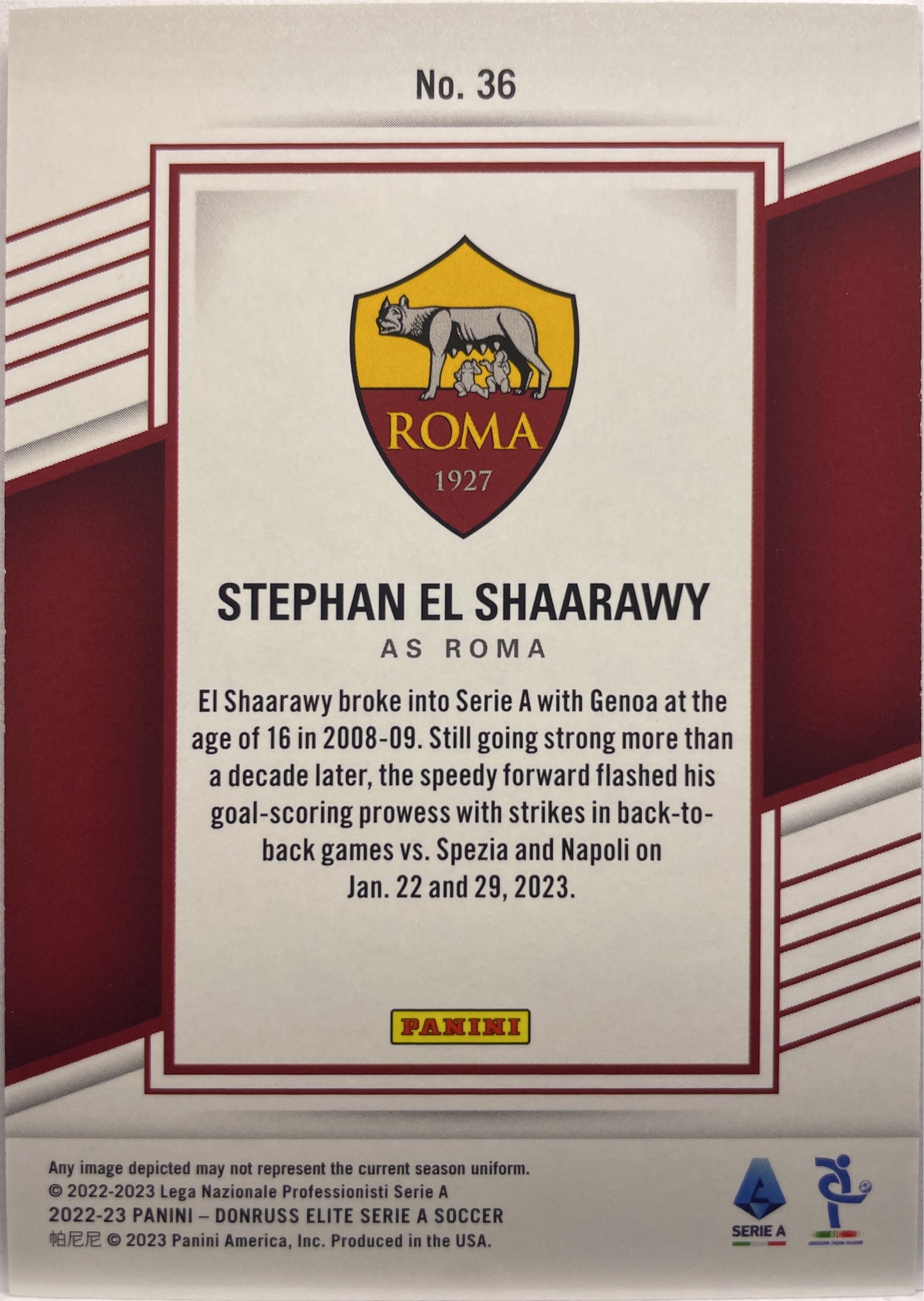 Stephan El Shaarawy 4/10 Gold Donruss Elite Serie A 2022/23