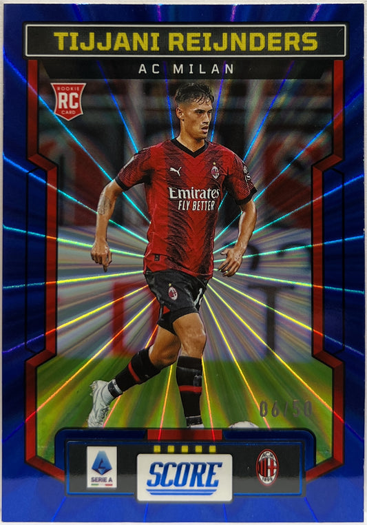 Tijjani Reijnders 6/50 Rookie Blue Laser Score Serie A 2023/24