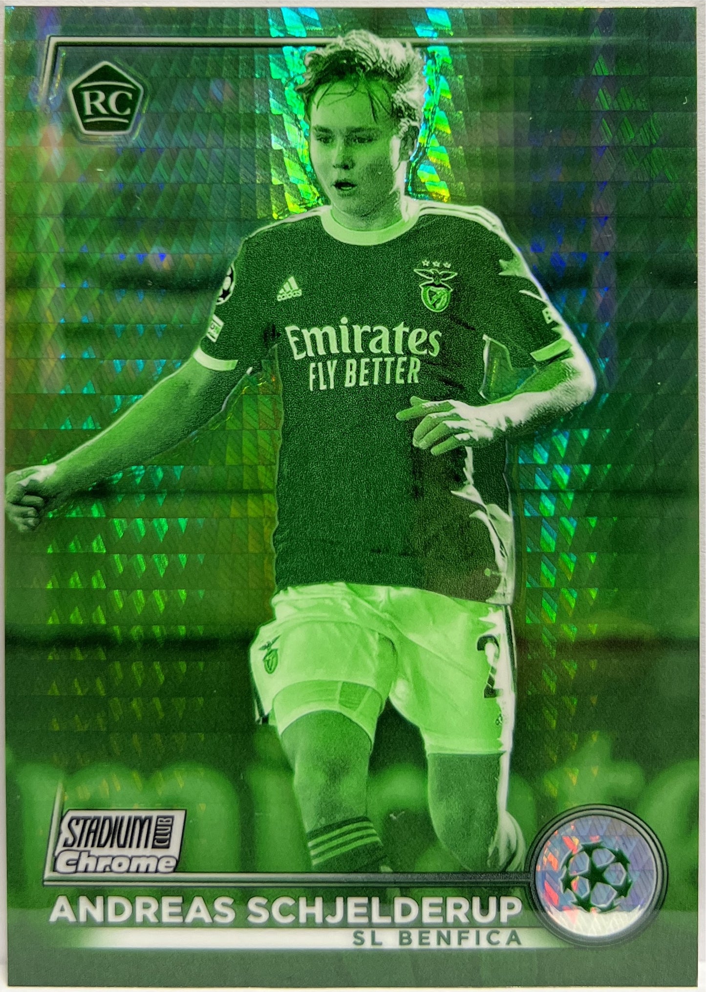 Andreas Schjelderup 2/199 Rookie Green Prism Topps Stadium Chrome 2022/23