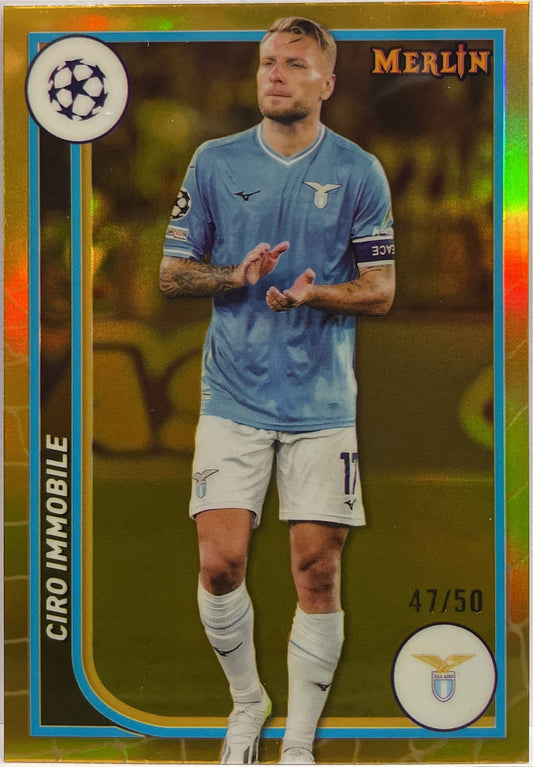 Ciro Immobile 47/50 Gold Topps Chrome Merlin 2023/24