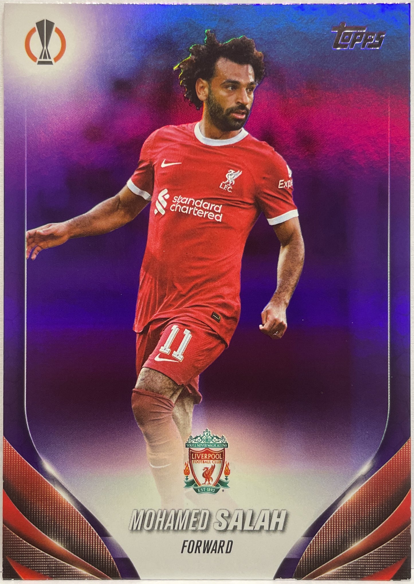 Mohamed Salah 295/299 Purple Foilboard Topps UCC 2023/24