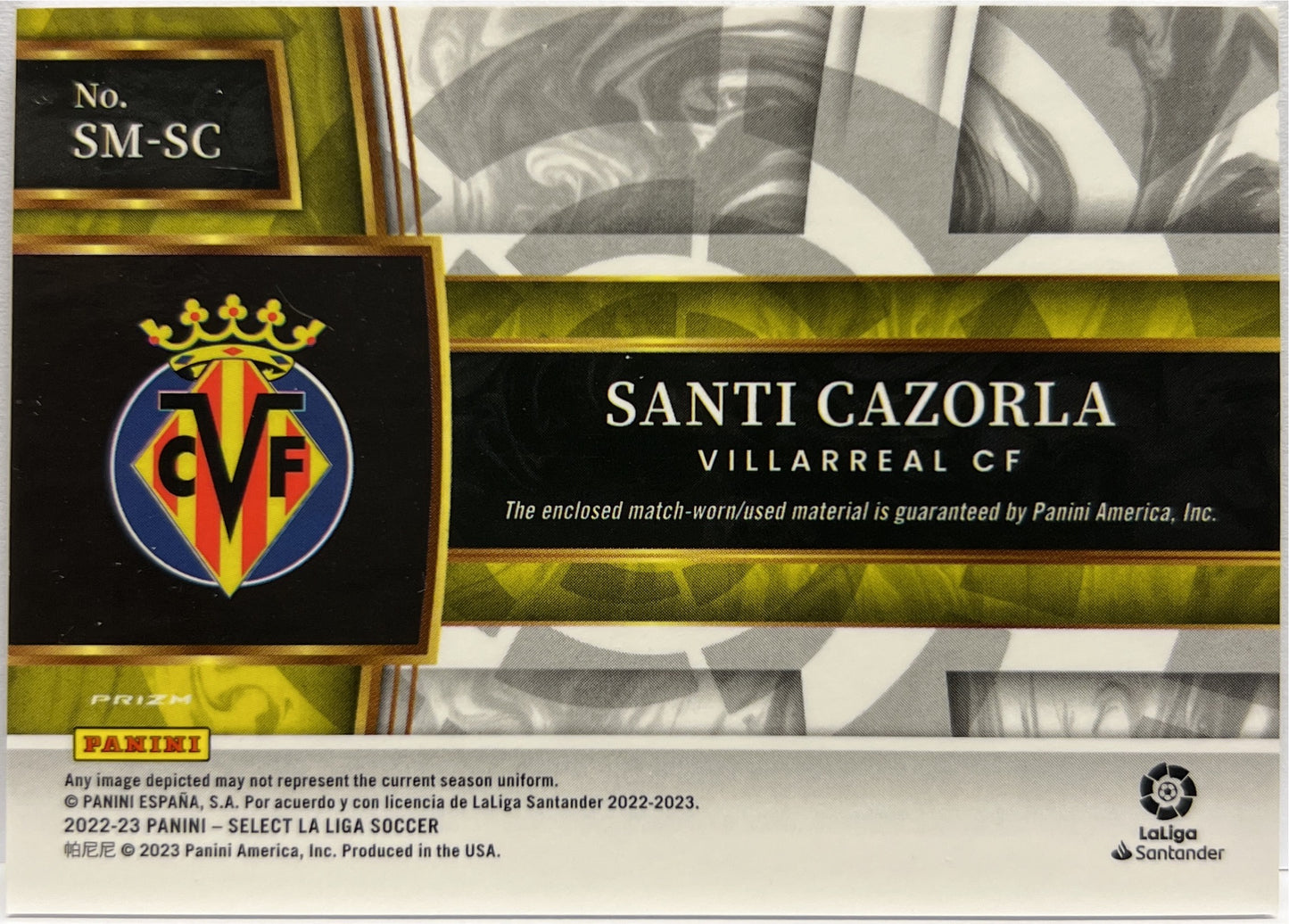 Santi Cazorla Patch Memorabilia Select La Liga 2022/23