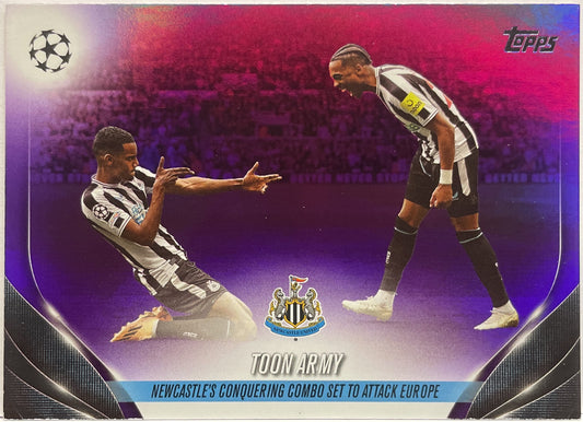 Toon Army 195/299 Newcastle United Purple Foilboard Topps UCC 2023/24