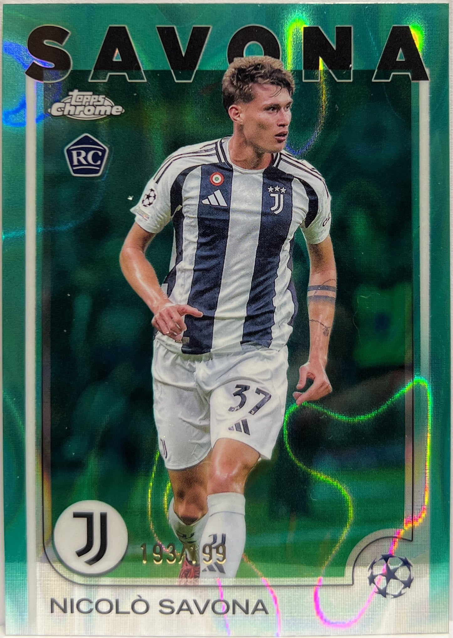 Nicolo Savona 193/199 Rookie Aqua Lava Topps Chrome UCC 2024/25