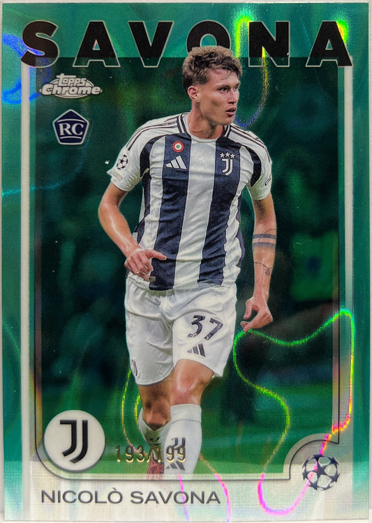 Nicolo Savona 193/199 Rookie Aqua Lava Topps Chrome UCC 2024/25