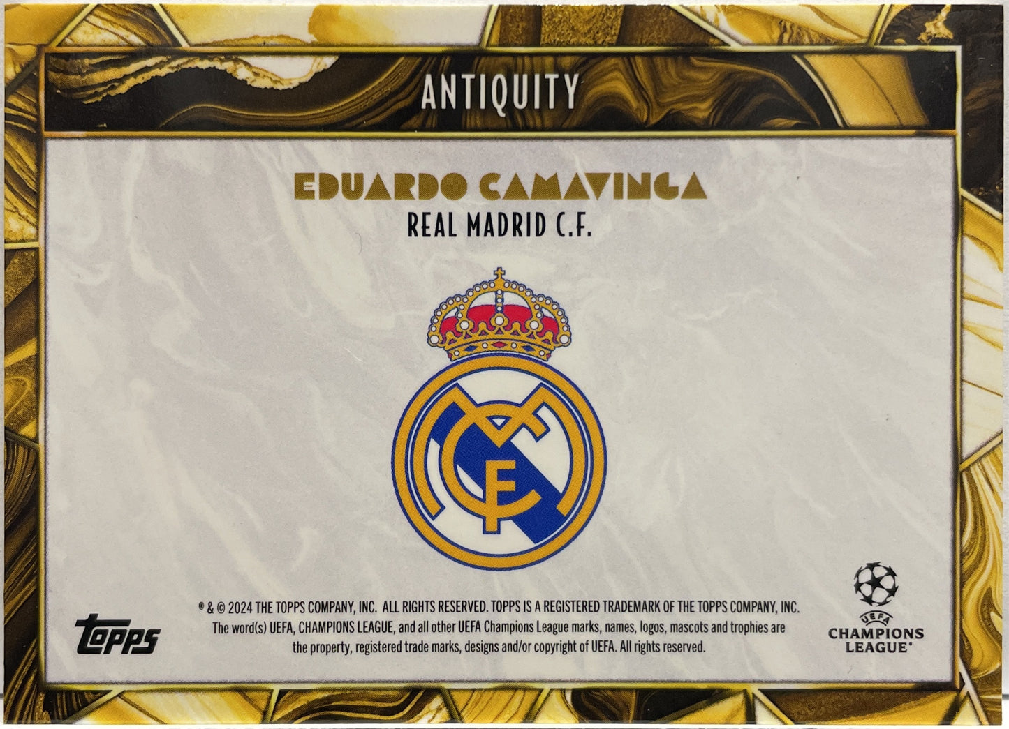 Eduardo Camavinga 1/1 Match Worn Autograph Antiquity Topps Deco 2024/25