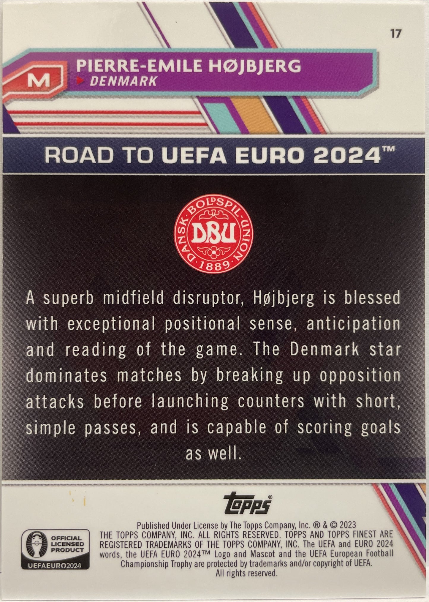 Pierre-Emile Hojberg 13/99 Green Lava Topps Finest Road To Uefa Euro 2024