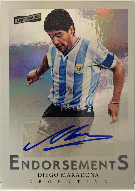 Diego Maradona 5/40 Autograph Endorsement Panini Aficionado 2016/17