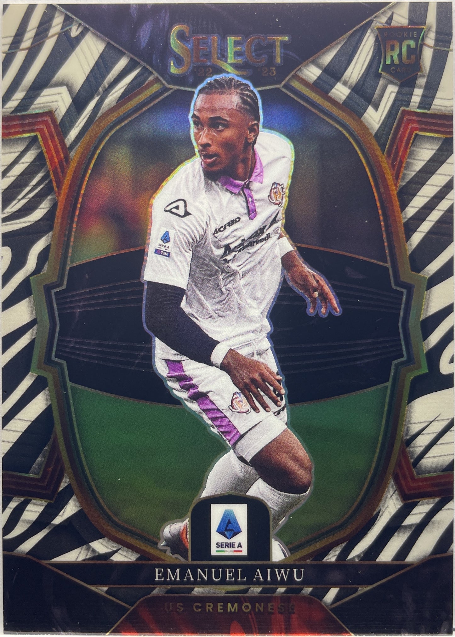 Emanuel Aiwu 14/20 Rookie Terrace Zebra Select Serie A 2022/23