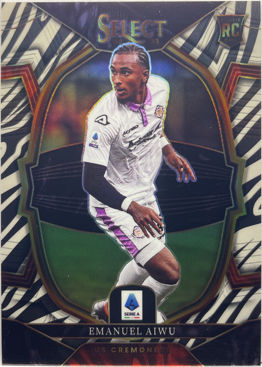 Emanuel Aiwu 14/20 Rookie Terrace Zebra Select Serie A 2022/23