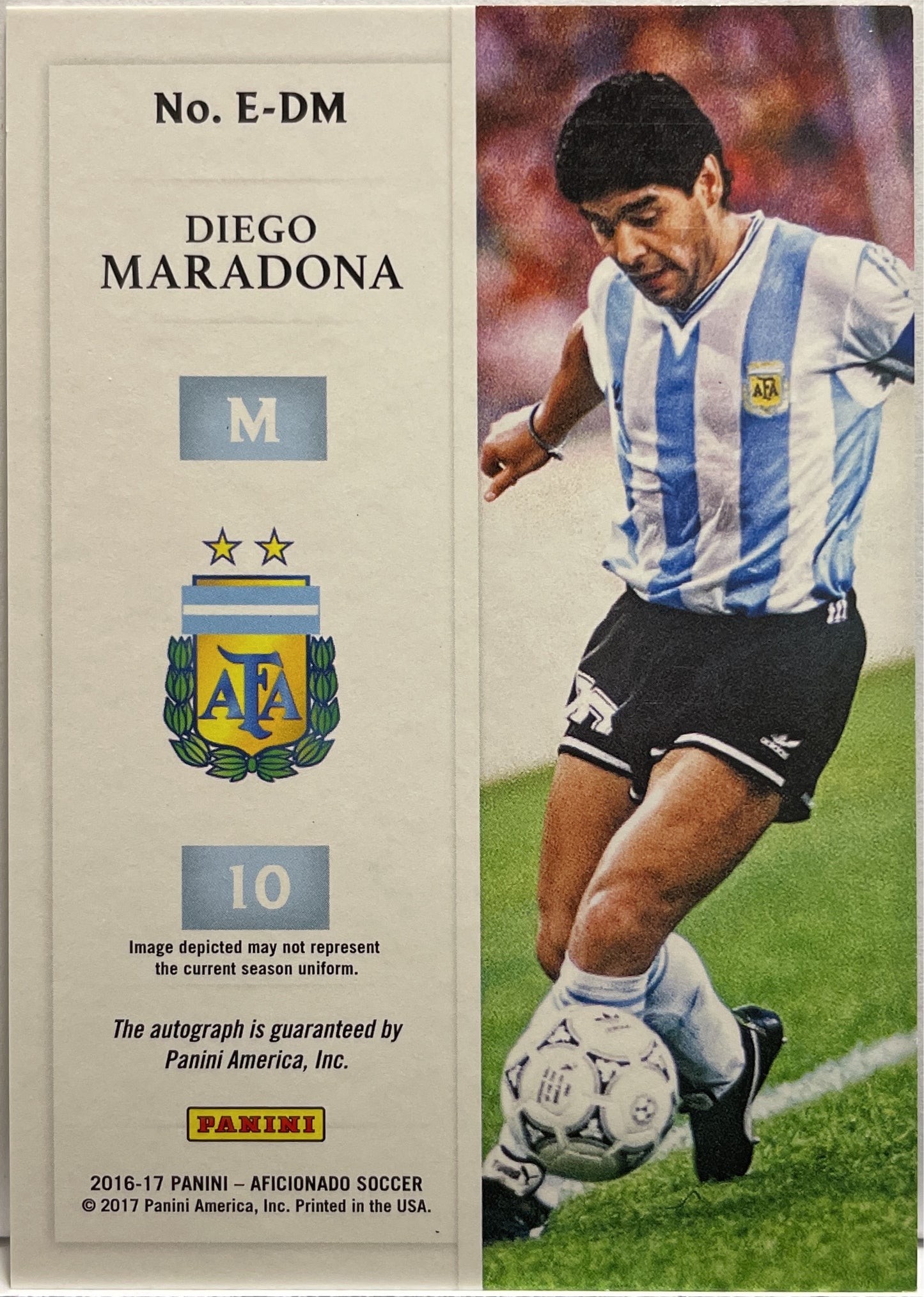 Diego Maradona 5/40 Autograph Endorsement Panini Aficionado 2016/17