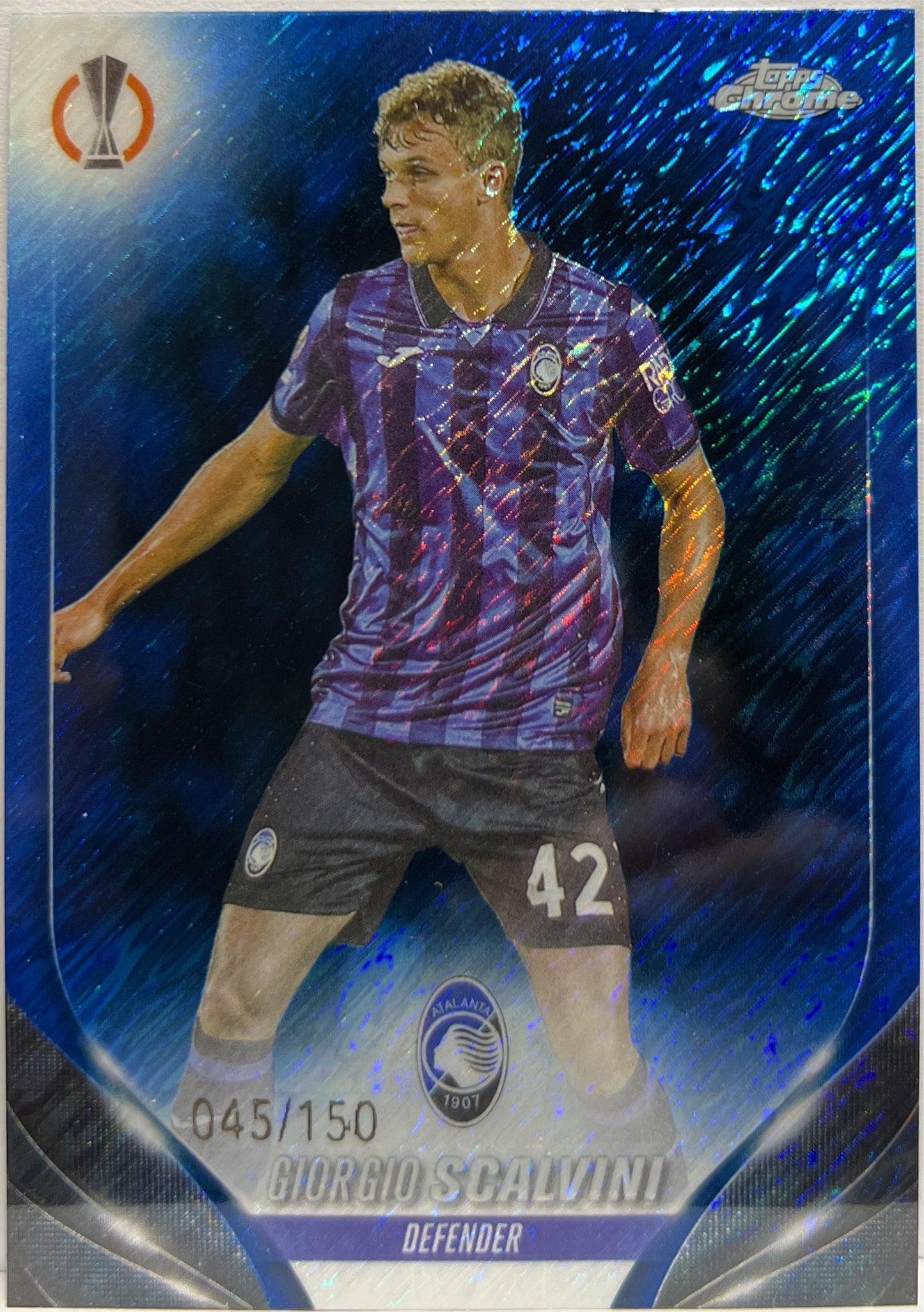 Giorgio Scalvini 45/150 Blue Shimmer Topps Chrome UCC 2023/24