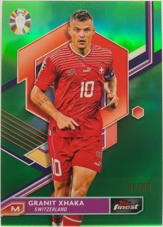 Granit Xhaka 1/99 Green Topps Finest Road To Uefa Euro 2024