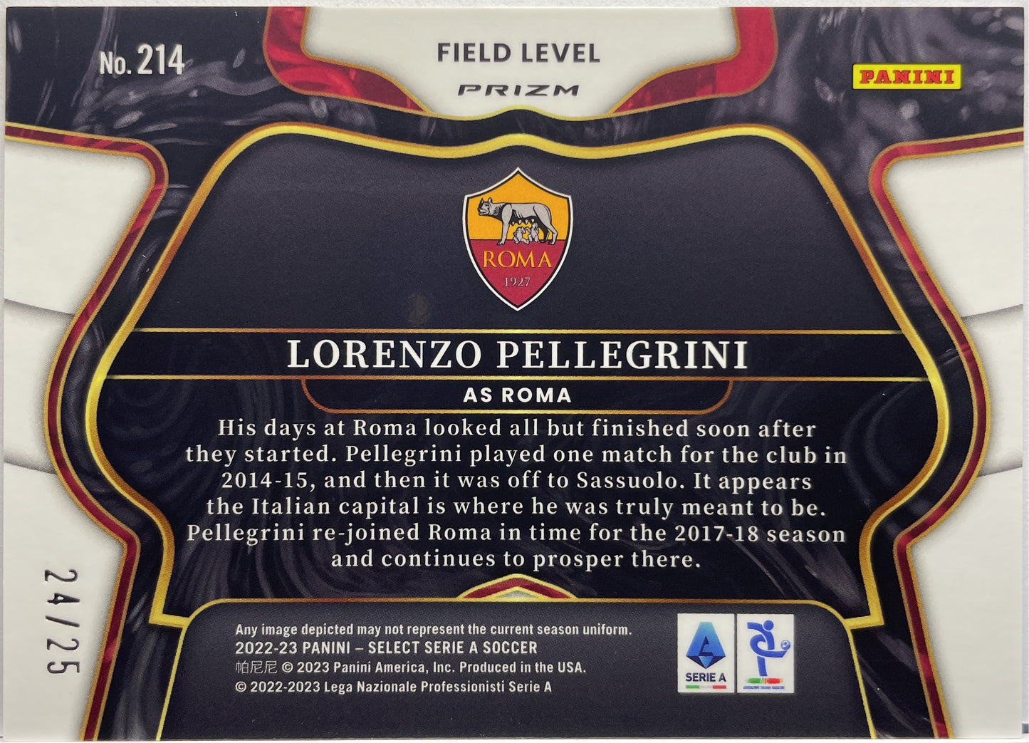 Lorenzo Pellegrini 24/25 Field Level Tie-Dye Select Serie A 2022/23