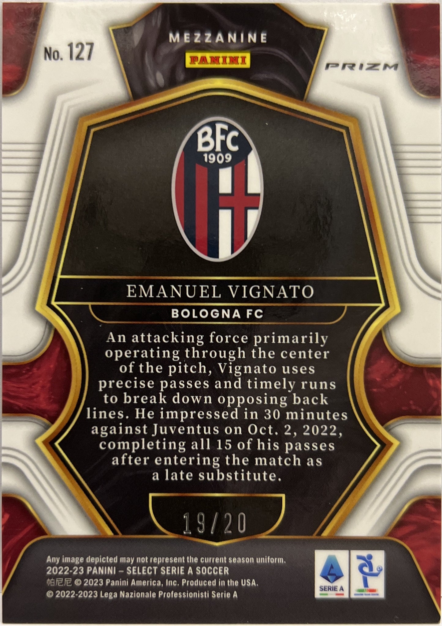 Emanuel Vignato 19/20 Mezzanine Select Serie A 2022/23