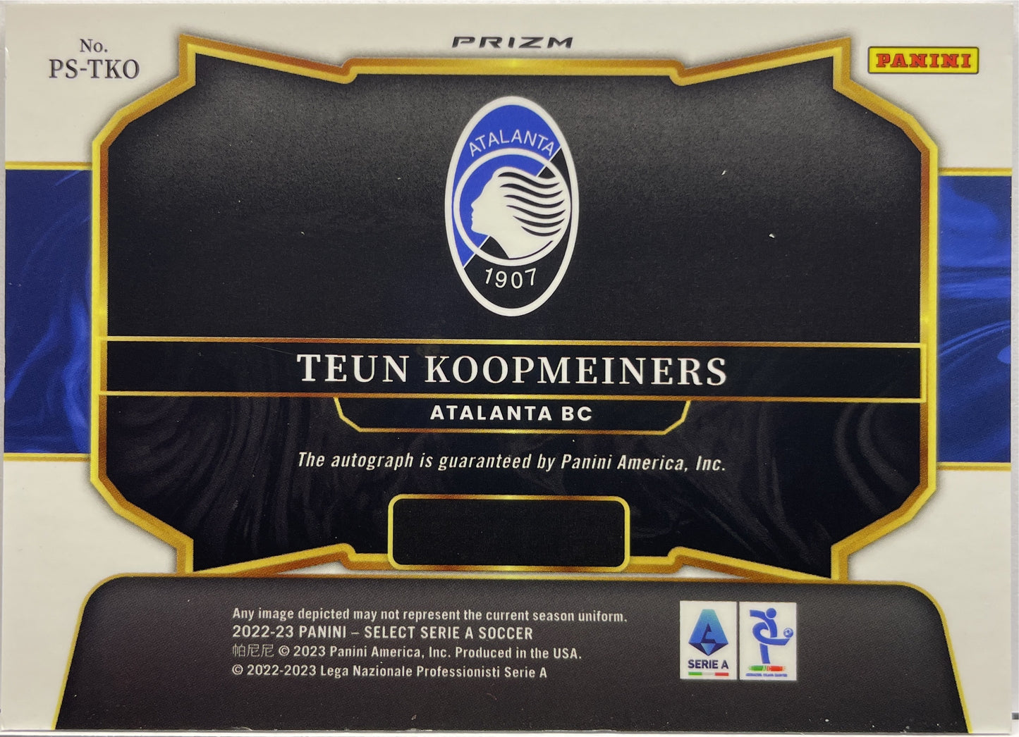 Teun Koopmeiners Autograph Select Serie A 2022/23