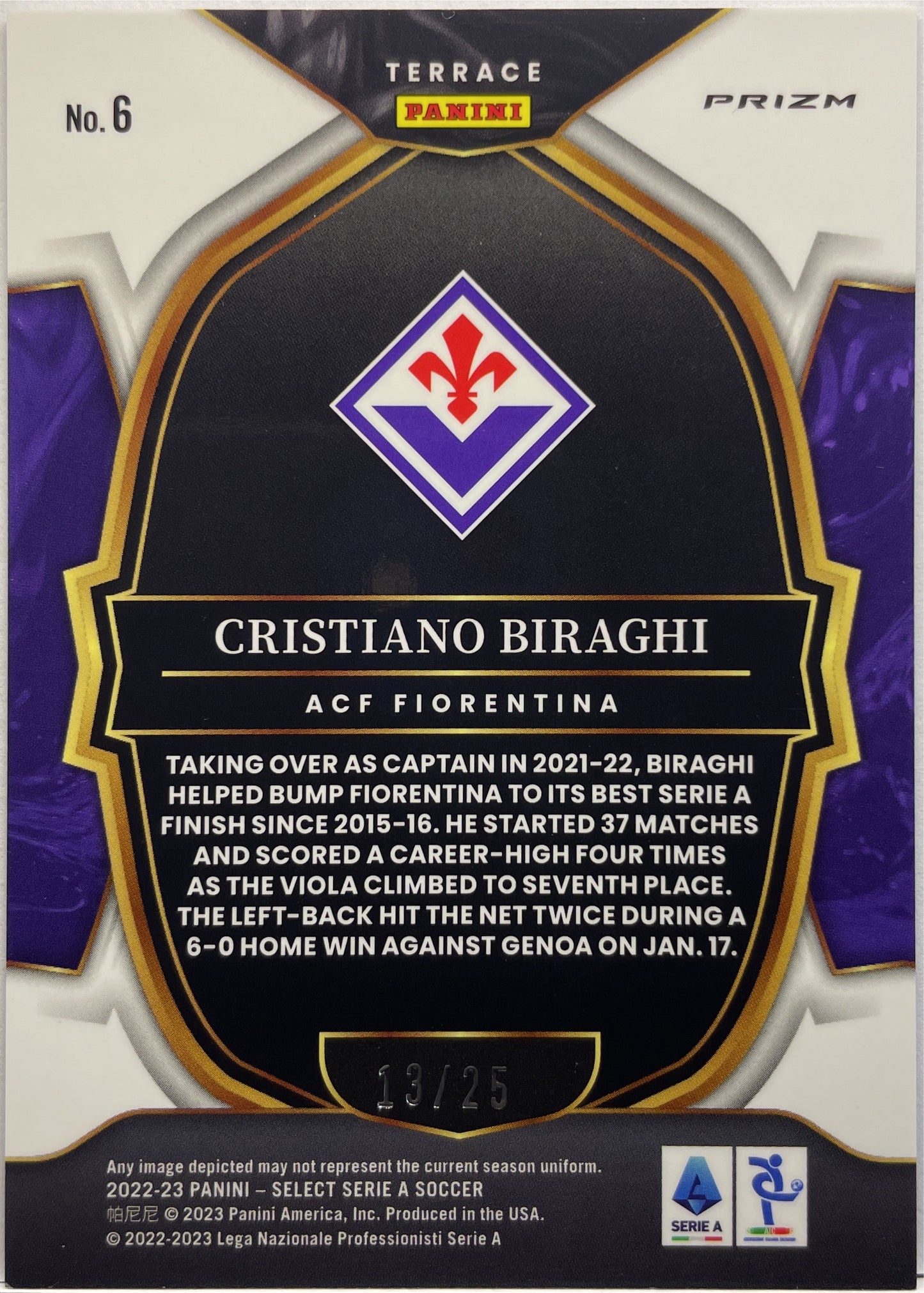 Cristiano Biraghi 13/25 Terrace Tie-Dye Select Serie A 2022/23