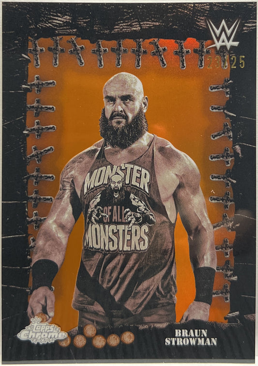 Braun Strowman 23/25 Famed Phantoms Orange Topps Chrome WWE x Cactus Jack 2025