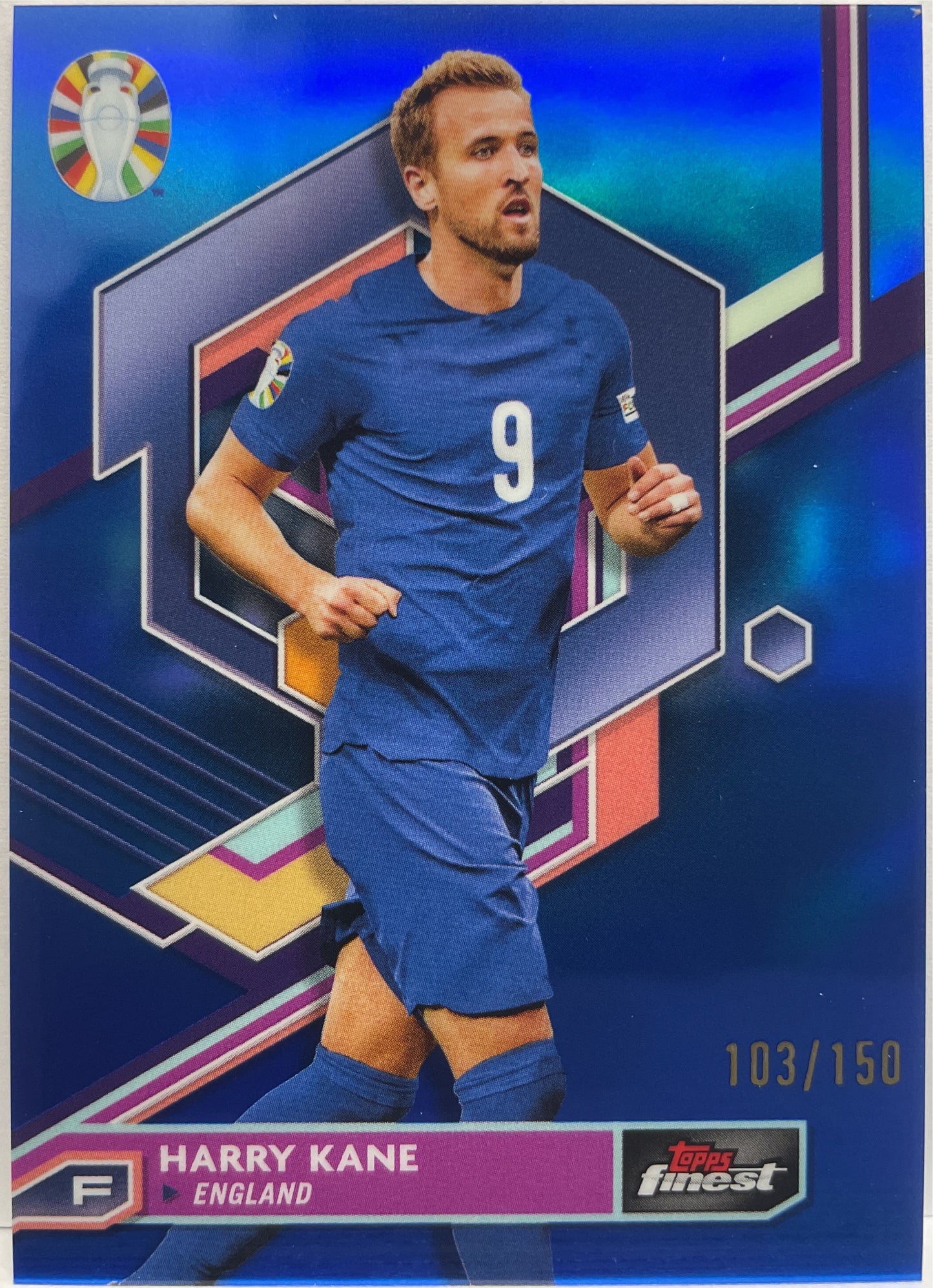 Harry Kane 103/150 Blue Topps Finest Road To Uefa Euro 2024