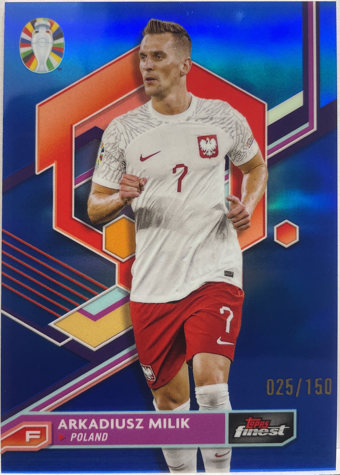 Arkadiusz Milik 25/150 Blue Topps Finest Road To Uefa Euro 2024