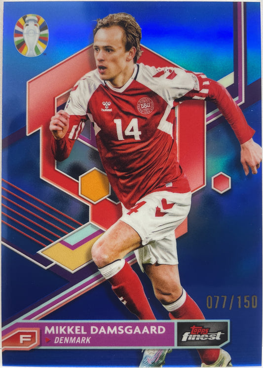 Mikkel Damsgaard 77/150 Blue Topps Finest Road To Uefa Euro 2024