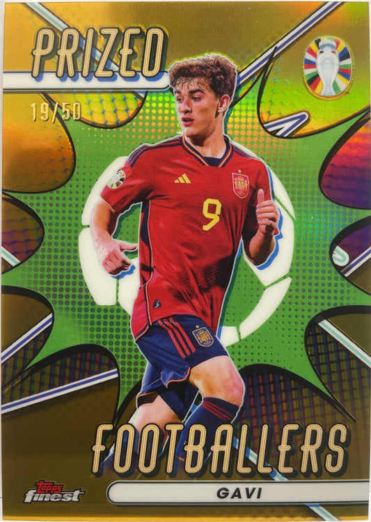 Gavi 19/50 Prized Footballers Gold Topps Finest Road To Uefa Euro 2024