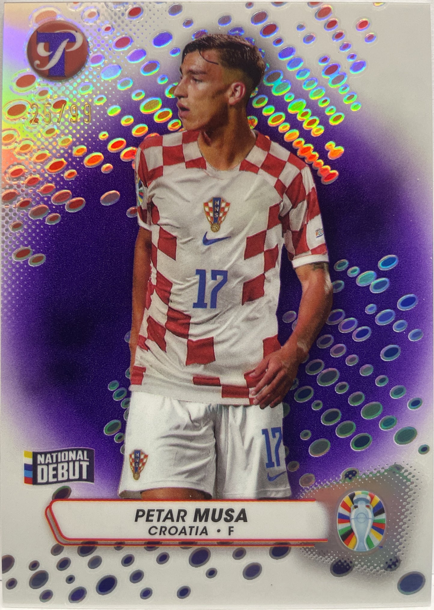 Petar Musa 25/99 National Debut Purple Topps Pristine Road To Euro 2024