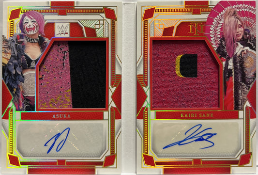 Asuka & Kairi Sane 2/10 Booklet Autograph National Treasures WWE 2024