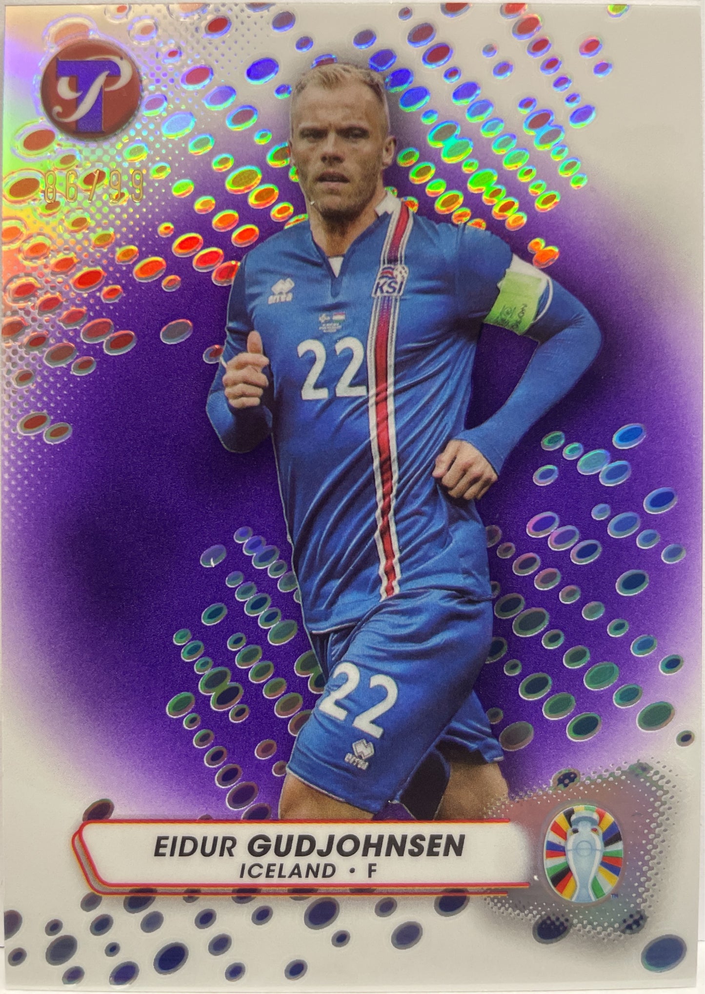 Eidur Gudjohnsen 86/99 Purple Topps Pristine Road To Euro 2024