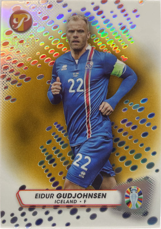 Eidur Gudjohnsen 7/50 Gold Topps Pristine Road To Euro 2024