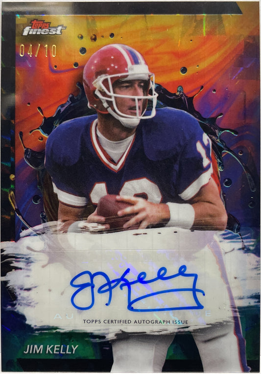 Jim Kelly 4/10 Autograph Oil Spill Geometric Topps Finest Football 2024