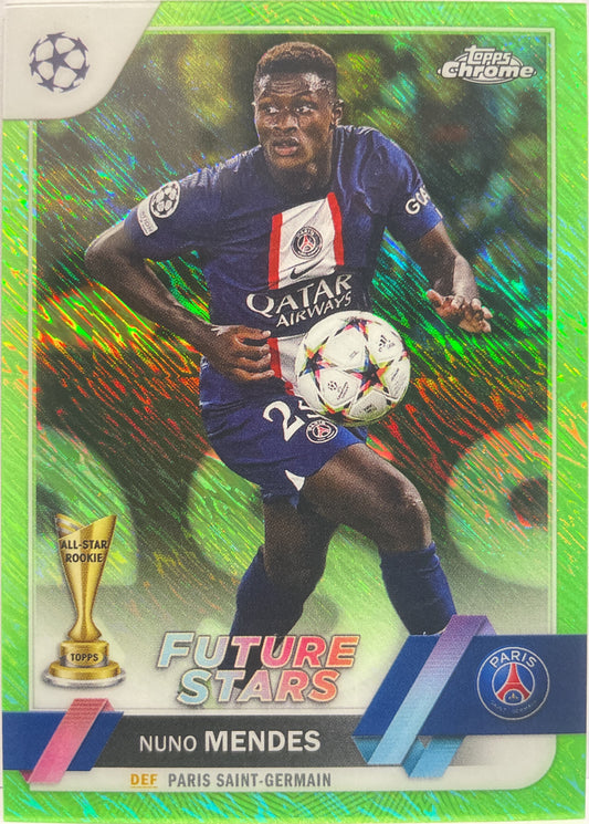 Nuno Mendes 220/399 Future Stars Neon Green Topps Chrome UCC 2022/23