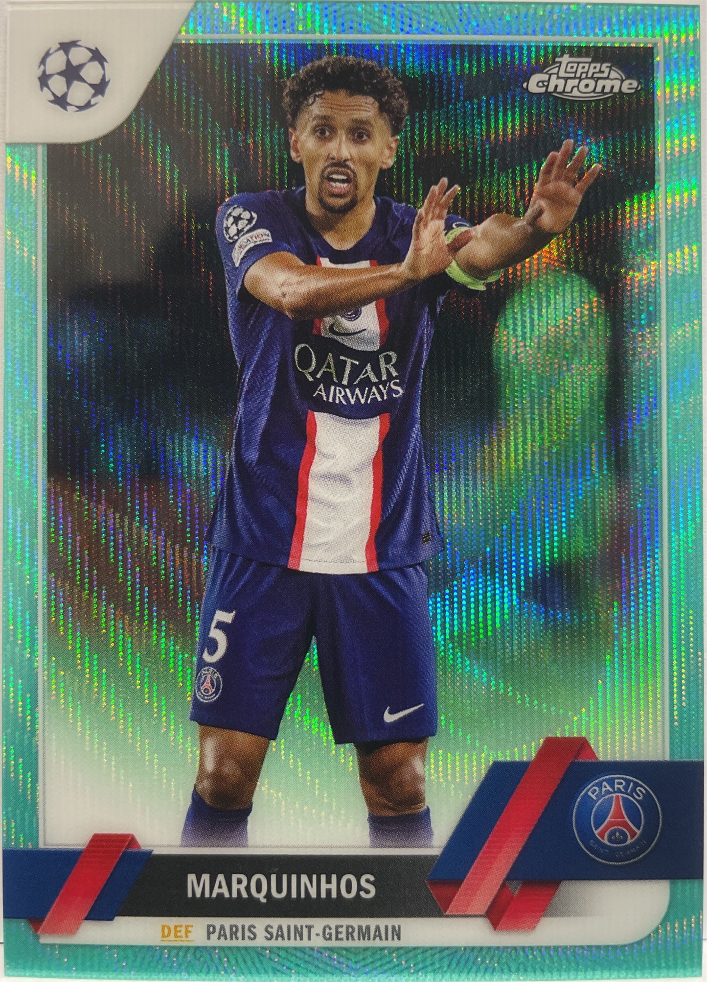 Marquinhos 14/199 Aqua Topps Chrome UCC 2022/23