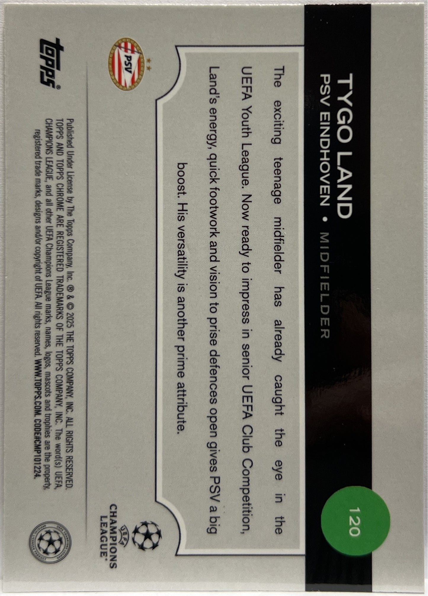 Tygo Land 67/175 Rookie Pink RayWave Topps Chrome UCC 2024/25