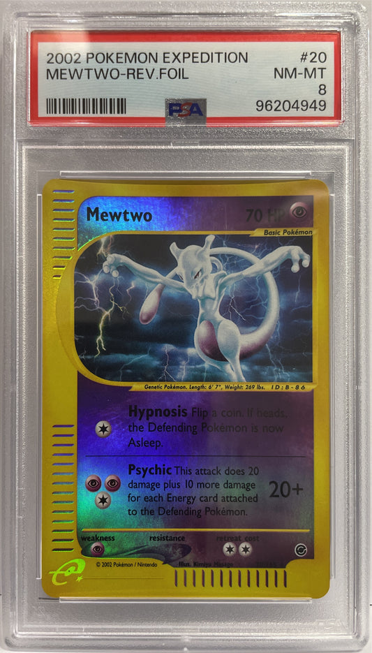 Mewtwo Rev Foil 20/165 PSA 8 Pokemon Expedition Eng 2002