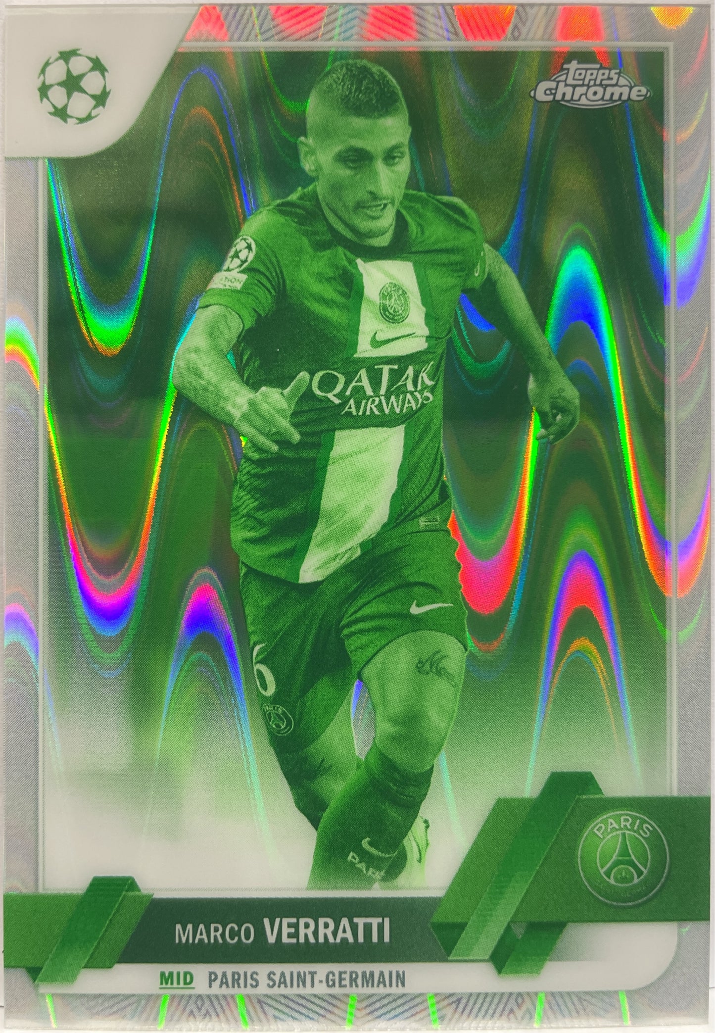 Marco Verratti 99/225 Night Vision Ray Wave Topps Chrome UCC 2022/23