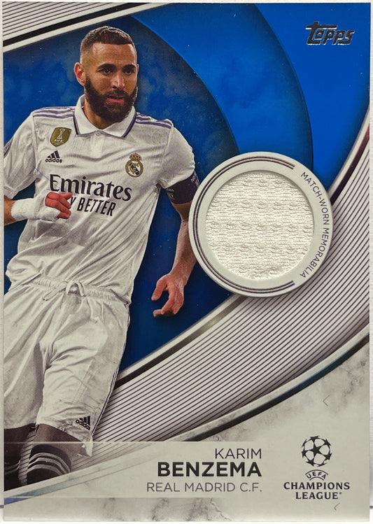 Karim Benzema 7/99 Patch Worn Blue Topps UCC 2023/24