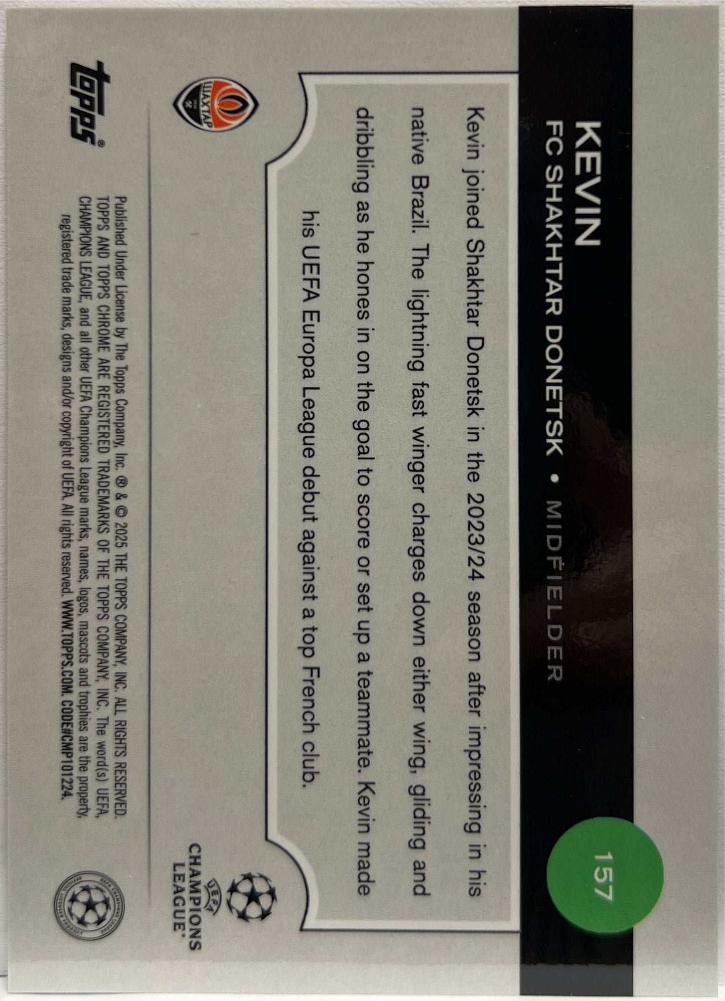 Kevin 7/50 Rookie Gold Lava Topps Chrome UCC 2024/25