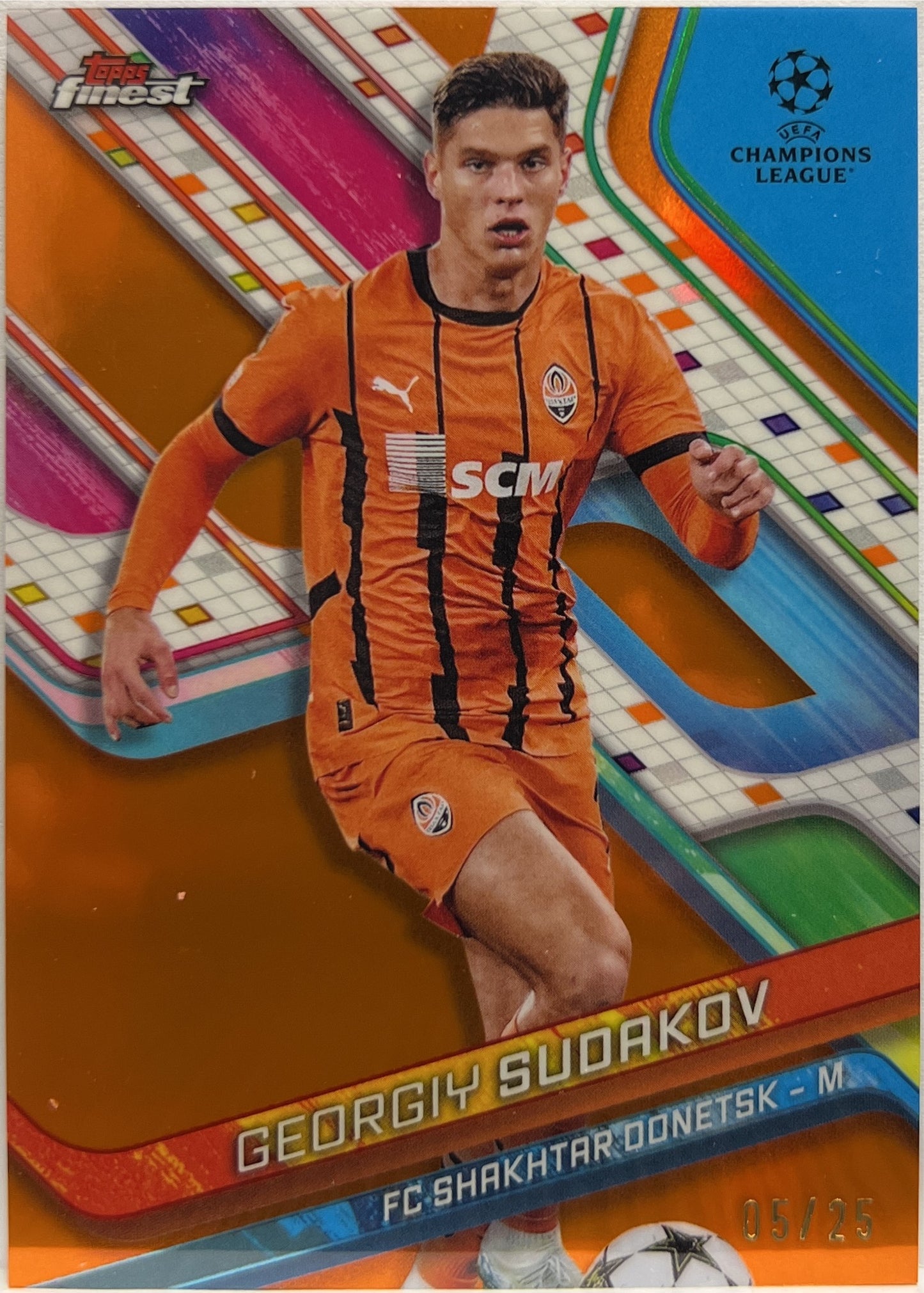 Georgiy Sudakov 5/25 Orange Topps Finest UCC 2024/25